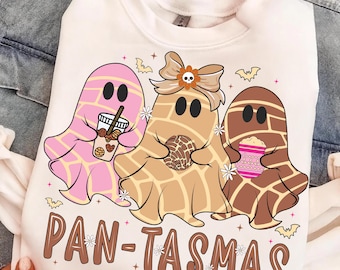 Funny Pantasmas Ghost Pan Dulce Png, Pantasmas PNG, Halloween Mexican Png, Mexican Conchas Ghost Png, Halloween Conchas Png, Pan-tasmas Png
