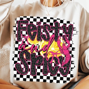 Feisty and Spicy Png, Crawfish Coquette Png, Funny Crawfish Png, Crawfish Season Preppy PNG, Glitter Leopard Crawfish Sublimation Design