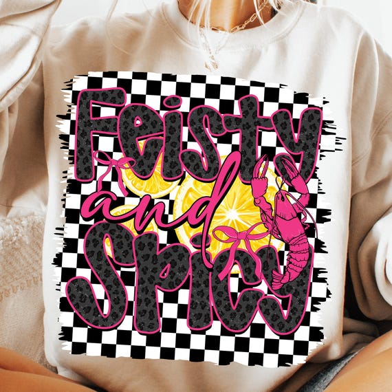 Feisty and Spicy Png, Crawfish Coquette Png, Funny Crawfish Png, Crawfish Season Preppy PNG, Glitter Leopard Crawfish Sublimation Design
