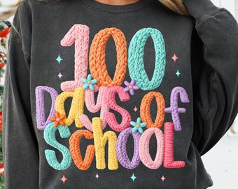 Latch Hook Yarn 100 Days of School PNG, Crochet happy 100 days Smarter png, Teacher 100 Days Png, Girls school png, Digital Download