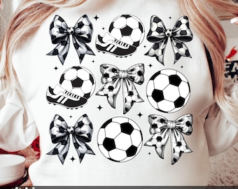 Soccer Bow Png, Bow Soccer Png Sublimation, Coquette Soccer Png Shirt Design, Soccer Mama Png Download, Soccer Sublimation