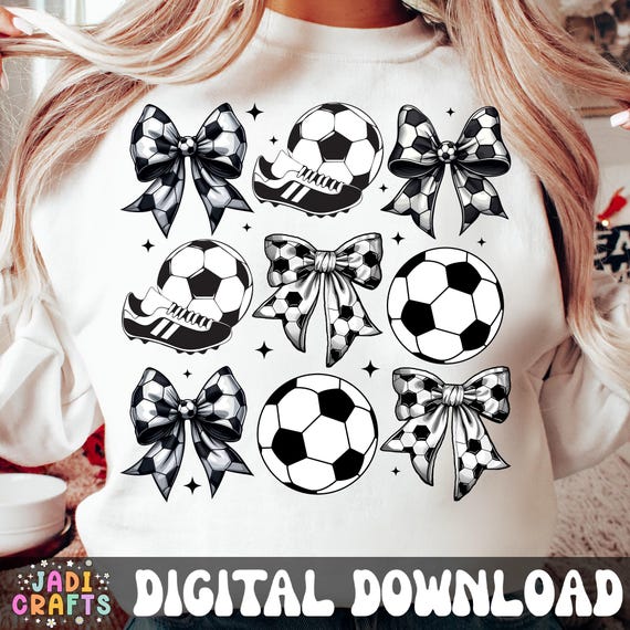 Soccer Bow Png, Bow Soccer Png Sublimation, Coquette Soccer Png Shirt Design, Soccer Mama Png Download, Soccer Sublimation
