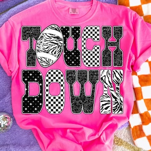 Touch Down PNG, Retro Football png, Football Mom png, Football Shirt Png, Checkered Star Football shirt Png, GameDay Png, Digital File