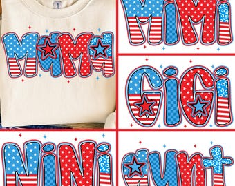 4th of July Mama Bundle PNG, American Mama Checkered Png, 4th of july Png, Memorial Day Png, USA Png, Patriotic Mama, Aunt, Nana, Mimi Png