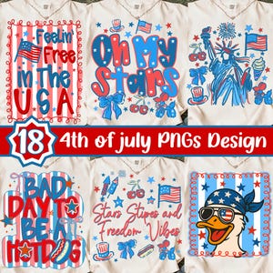 4. Juli Bundle PNG, Bad Day, um ein Hotdog zu sein, Preppy Amerika Oh meine Sterne Kokette PNG, Retro Patriotische USA Flagge Sublimation Clipart