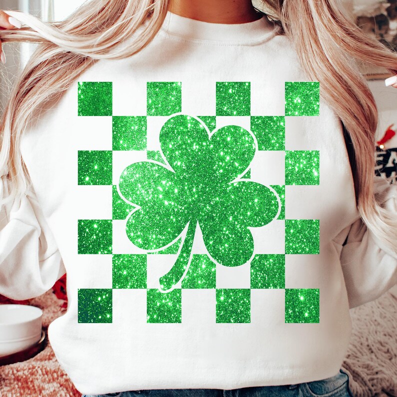 Glitter St Patrick's Day Shamrock PNG, Lucky Charm Png, St Patty's Day png, Lucky Shamrock PNG, St Patricks Png, Irish Png zdjęcie 3