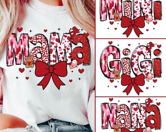 Coquette Valentine Mama Bundle png, Valentine Mama Mini png, Mama Valentine png, Valentines day png, Valentine png bundle, Heart Mama png