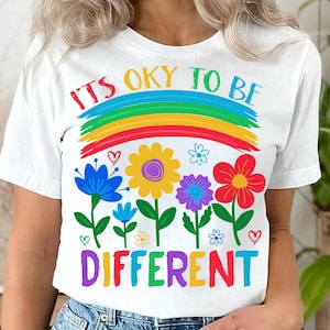 It&#39;s Ok To Be Different png, autisme png, maand Autism Awareness png, Autism Rainbow Flowers png, speciaal onderwijs png, les Autisme png
