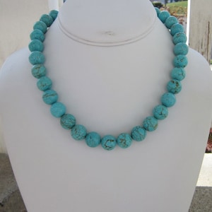Turquoise Necklace, Turquoise Jewelry, Large Bead Turquoise Necklace, Blue Necklace, Gift for Bridesmaids, Chunky Turquoise Necklace