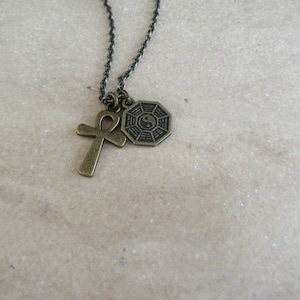 LOST TV Show Necklace, Lost Jewelry Lost Memorabilia Lost TV Show Fan Gift for Lost Fan Dharma Symbol Ankh Necklace Lost tv Show Memorabilia