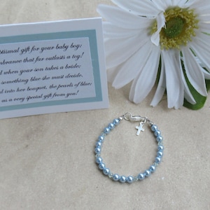 Boys Christening Gift, Boys Baptism Gift, Boys Bracelet, Gift for Baptism, Baptism Jewelry, Gift for Christening, Religious Jewelry image 1