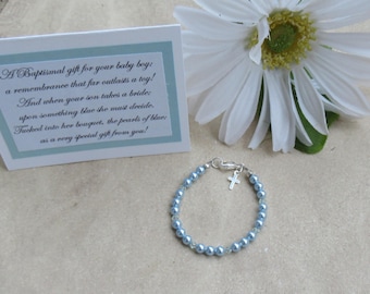 Boys Christening Gift, Boys Baptism Gift, Boys Baptism Bracelet, Boys Baptism Jewelry, Boys Christening Bracelet