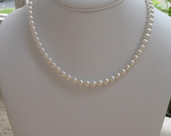Pearl Necklace Single Strand Pearl Necklace Bridal Necklace Bridal Pearls Gifts for Bridesmaids Gifts Small Pearl Jewelry Wedding Jewelry