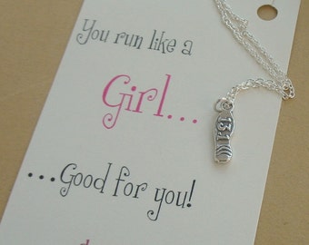 Half Marathon Necklace, Runner Jewelry, Runner Necklace, Half-Marathon Jewelry, Gift for Runner, Inspiration Sneaker Jewelry, 13.1, Shoe In