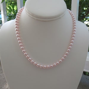 Pink Pearl Necklace Set Blush Pink Bridal Necklace Pink Pearls Gift for Bridesmaids Gifts Blush Pearl Jewelry Blush Wedding Jewelry