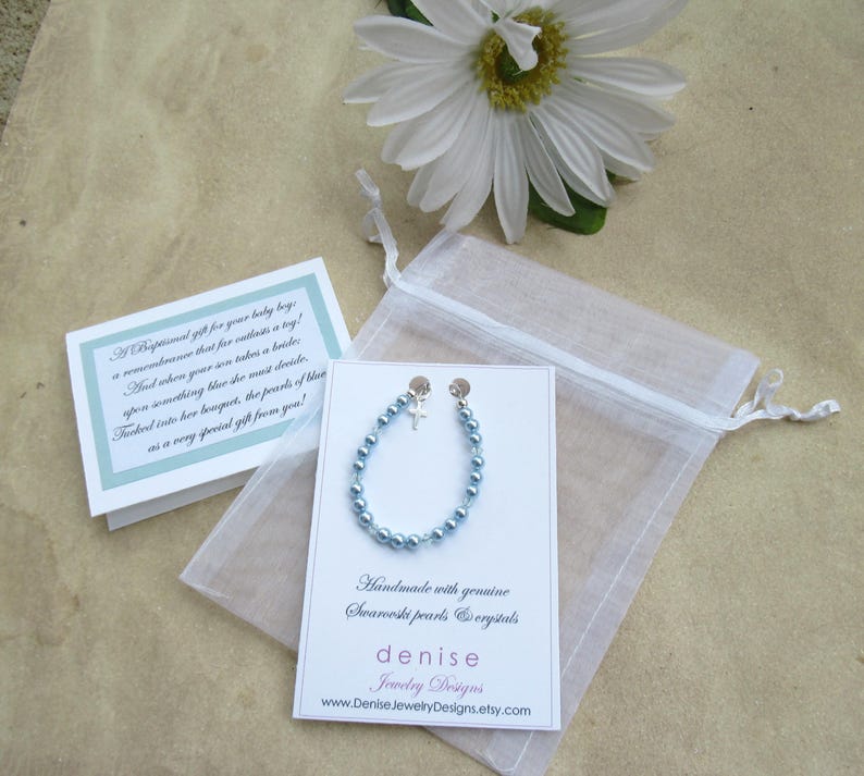 Boys Christening Gift, Boys Baptism Gift, Boys Bracelet, Gift for Baptism, Baptism Jewelry, Gift for Christening, Religious Jewelry image 2