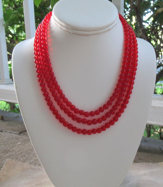 Etsy red necklace sale