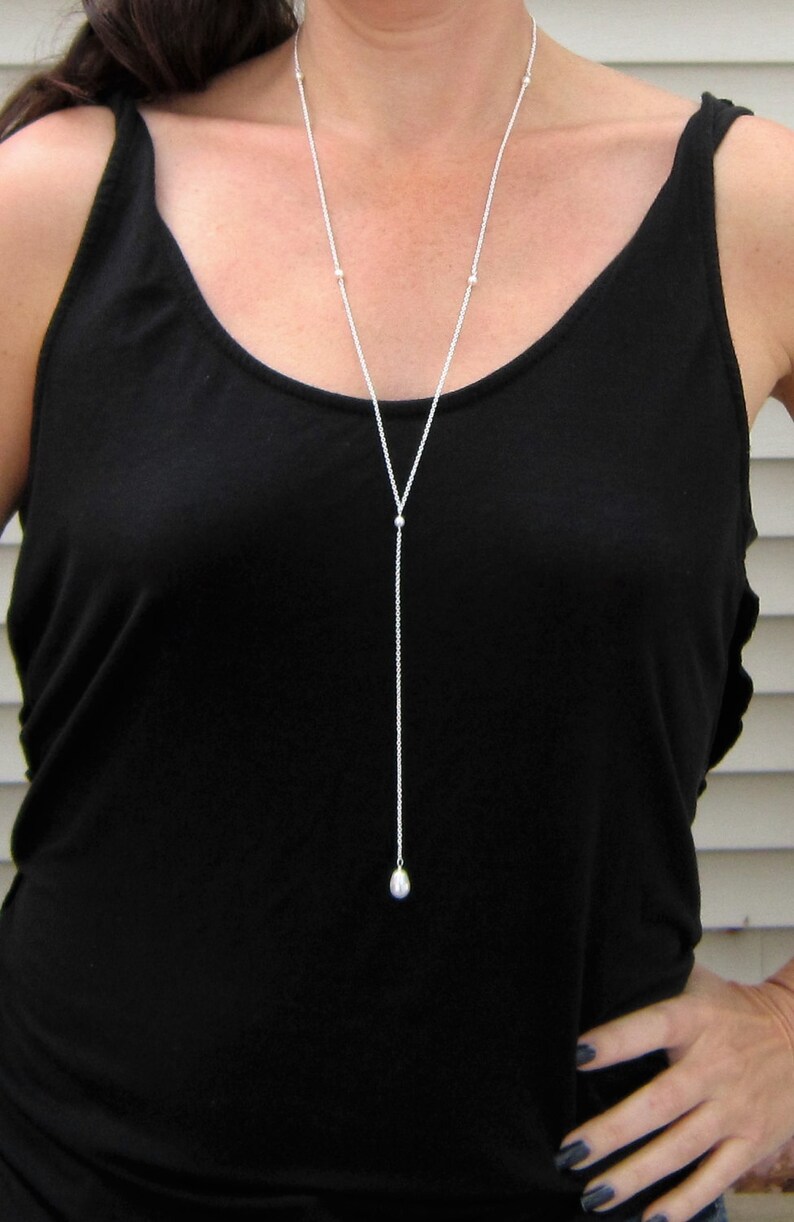 Backdrop Necklace Lariat Bridal Jewelry Back Jewelry Etsy