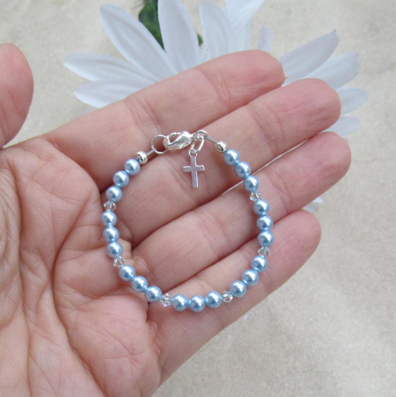 Boys Christening Gift, Boys Baptism Gift, Boys Bracelet, Gift for Baptism, Baptism Jewelry, Gift for Christening, Religious Jewelry image 3