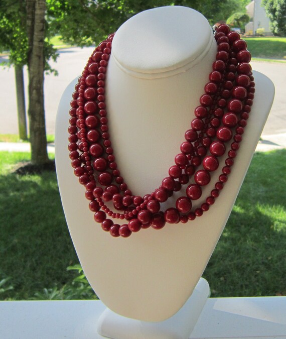 Jewelry Red Statement Necklace Bold Red 