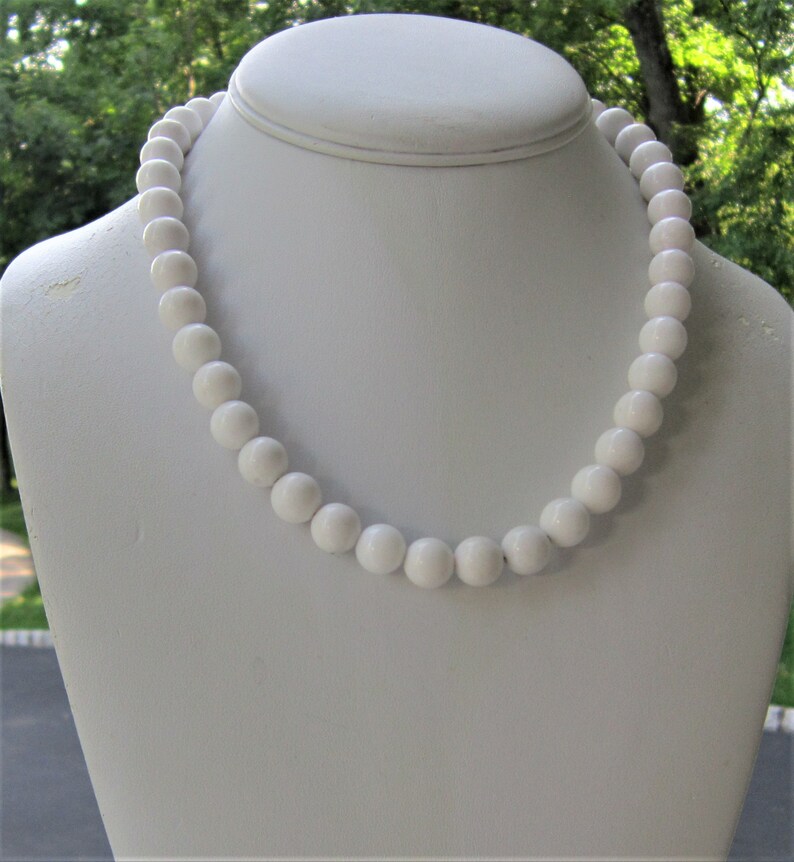 Chalk White Jewelry, White Necklace, Stark White Necklace, Opaque White Jewelry, Spring Jewelry, Summer Jewelry, Gifts for Her, Bright White image 1