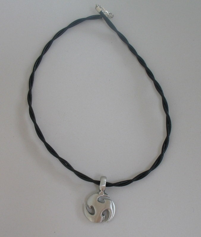 Mens Necklace Black Leather Necklace Mens Jewelry Mans - Etsy