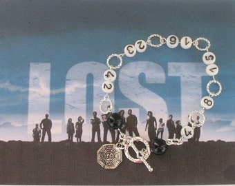 LOST TV Show Jewelry, Lost TV Show Memorabilia, Lost tv Show Fan, Lost Numbers Bracelet, Dharma Symbol, Lost Numbers Bracelet, Lost Fan