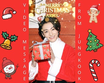 Christmas Jeon Jungkook Digital Card, Print Your Own, Jeon