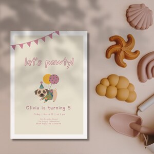 Invitation de fête d'anniversaire de chien Invitation d'anniversaire de chiot | permet l'invitation d'anniversaire pawty | Invitations fête d'anniversaire à téléchargement immédiat, garçon