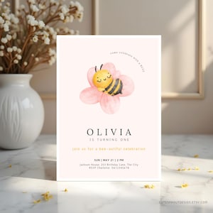 Bee First Birthday Invite Bee Invitation Our Little Honey First Birthday Invitation Bee Invite 1st Bee-day Birthday Invitation Cute Bee
