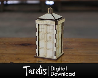 TARDIS Laser Cut 3D Model Kit - Digital File