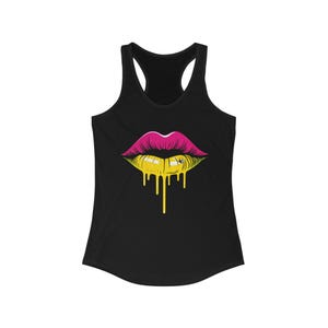 Rainbow Lips Racerback Tank Top: Damen Gym Shirt