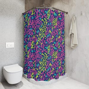 Vibrant Animal Print Shower Curtain: Jungle Safari Bathroom Decor