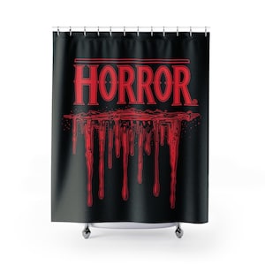 Horror-Themed Shower Curtains, Gothic Bathroom Decor, Spooky Home Accessories, Halloween Decorations, Dark Aesthetic