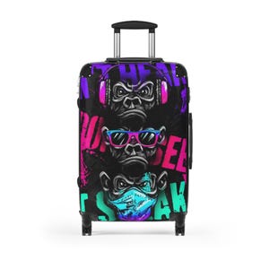 Cool Graphic Suitcase with Funky Monkey Art, Travel Luggage, Unique Carry-On for Trendy Adventurers, Perfect Gift for Travelers, Holiday