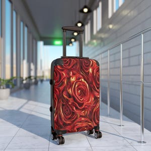 Rose Pattern Suitcase - Floral Travel Bag, Luggage for Women, Romantic Getaway, Gift for Travelers, Spring/Summer Adventures