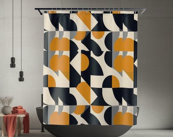 Rideaux de douche abstraits modernes : décoration de salle de bain colorée unique, accessoires de bain
