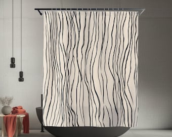 Modern Art Striped Shower Curtains : Unique Colorful Bathroom Decor, Bath Accessories