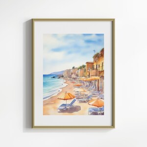 Mediterranean Sea | Italy Photography | Italy Beach Print | Cinque Terre Print | Coastal Print | Wall Art | Oil Painting Print