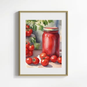 Tomato Print | Food & Fruit Art | Italian Kitchen Art Print | Botanical Print | Italian Food Art | Digital Download | Vegetable Art Print