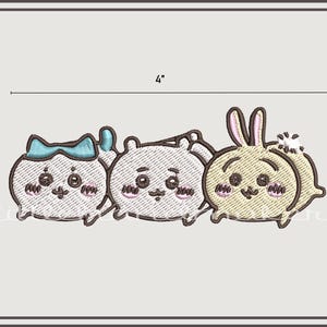 Chiikawa and Friends Embroidery Design, Chiikawa Embroidery Machine File, Cute Embroidery, Digital Embroidery Patterns, ちいかわ