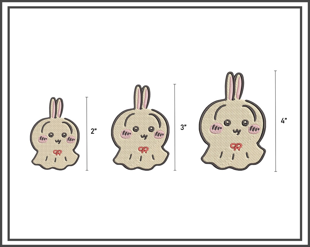 Chiikawa, Usagi X Sunny Doll, Embroidery Design, Chiikawa Embroidery ...