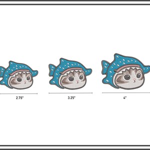 Mofusand Embroidery, Mofusand x Whale Shark, Mofusand Embroidery Design, Cute Embroidery, Digital Embroidery Patterns, Cat Embroidery, モフサンド