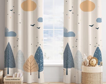 Boho Mountain Baby Boy Room Curtain Nursery Curtains Window Curtains
