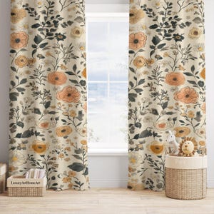 Boho Florals Baby Girl Room Curtain Nursery Curtains Window Curtains