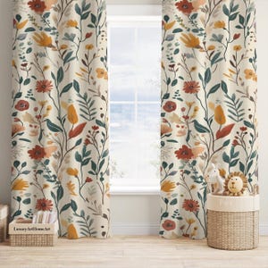 Colorful Garden Flowers Baby Girl Room Curtain Ultra Soft Nursery Curtains Window Curtains