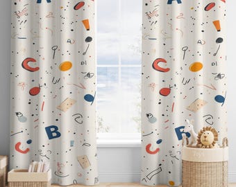 Cortinas de guardería de género neutro: Terciopelo suave de mezcla de algodón