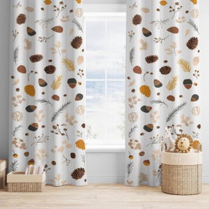 Woodland Pine Cone Curtains: Nature Nursery Decor