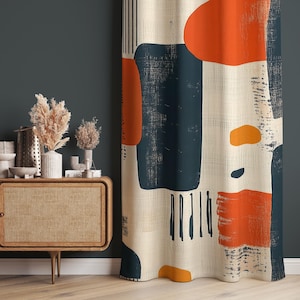 Abstract Curtains, Colorful Curtains, Colorful Curtain With Eyelets, Vibrant Drape Panels, Colorful Decor Home Drapes, Custom Curtain