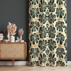 Floral Curtains, Floral Patterned Boho Style Curtains For Living Room, Bohemian Decor, Window Curtains